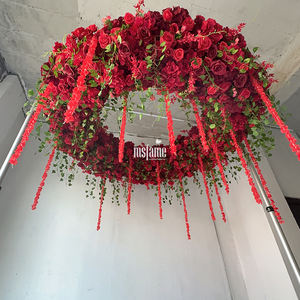 Decoración Navideña Grande para Exterior Guirnalda Colgante <span class=keywords><strong>de</strong></span> Flores Rojas para Techo Arreglos <span class=keywords><strong>de</strong></span> Flores Artificiales 3D <span class=keywords><strong>de</strong></span> Seda para Decoración <span class=keywords><strong>de</strong></span> Techo - Product Image 5