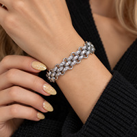 Bracelet en maille multicouche fait main en acier inoxydable, nouveau design tendance, style hip-hop, pour femme et homme - Vente flash