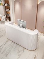 Comptoir de réception moderne à LED pour salons de coiffure, instituts de beauté, hôtels – Écologique, avec multiples espaces de rangement, en MDF durable