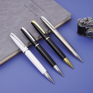 Classic Twist Metal Ballpoint <b>Pen</b> Black Silver <b>White</b> Gold Trim For Business Office Corporate Promotional Wholesale Gift - Product Image 2