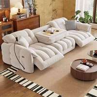 Canapé Chesterfield carré trois places de style luxueux, multifonctionnel, extensible, en cuir véritable et éponge, idéal pour appartement ou hôtel
