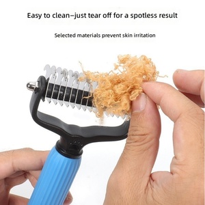 <span class=keywords><strong>Brosse</strong></span> de toilettage personnalisée pour animaux de compagnie, double face, pour démêler et éliminer les poils morts, peigne à sous-poil pour chiens et chats, <span class=keywords><strong>brosse</strong></span> à poils pour chiens, 2 pièces - Product Image 2