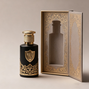 Bán Buôn Sang Trọng Vòng Nước Hoa Chai Thủy Tinh Rỗng Uốn Đen 30Ml 50Ml 100Ml 200Ml 250Ml Chai Nước Hoa Với Vàng Zamac <span class=keywords><strong>Cap</strong></span> - Product Image 2