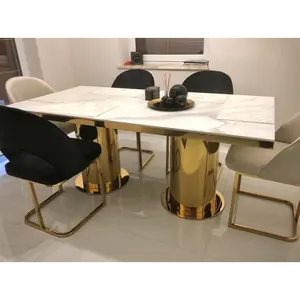 Dining table set Marble top dining table Excellent quality fire resistance restaurant