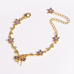Bracelet en alliage électroplaqué <span class=keywords><strong>Phil</strong></span> Delicate Flower Bow, best-seller - Doux, raffiné, créatif, polyvalent, ambiance haut de gamme, cadeau pour femmes - Product Image 3