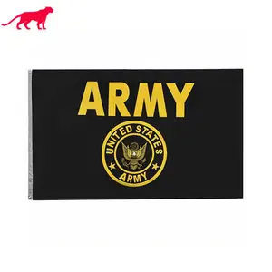 All'ingrosso Custom Design US Army Gold Crest Flags stampato tutti i paesi bandiera nazionale bandiera americana 3 x5