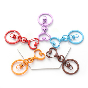 Lot de crochets porte-clés en forme de cœur, fermoirs pivotants colorés en métal à ressort, boucles à pression pour porte-clés, accessoires pour loisirs créatifs <span class=keywords><strong>DIY</strong></span> - Product Image 1