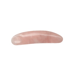 Aplicador de Crema para Ojos de Cuarzo Rosa Curvo, <span class=keywords><strong>Mini</strong></span> Palo de Gua Sha para Reducir la Hinchazón y las Ojeras, Herramienta de Masaje Facial - Product Image 1