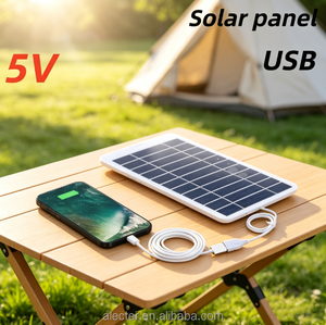 แผงโซลาร์เซลล์แบบพกพาชนิดโมโนคริสตัลไลน์ 20 วัตต์ ชาร์จผ่าน USB สำหรับโทรศัพท์มือถือและกล้องถ่ายรูป เหมาะสำหรับการตั้งแคมป์ เดินป่า และการเดินทาง - Product Image 4