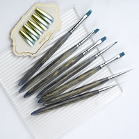 Offre Spéciale – Kit de 7 Pinceaux à Ongles Professionnels Personnalisables avec Logo, Manche en Acrylique Texture Marbre, pour Salon de Manucure