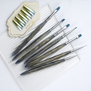 Oferta Especial: Set de 7 Pinceles Profesionales para Uñas con Logotipo Personalizado, Mango Acrílico con Textura de Mármol, para Salón de Manicura - Product Image 6