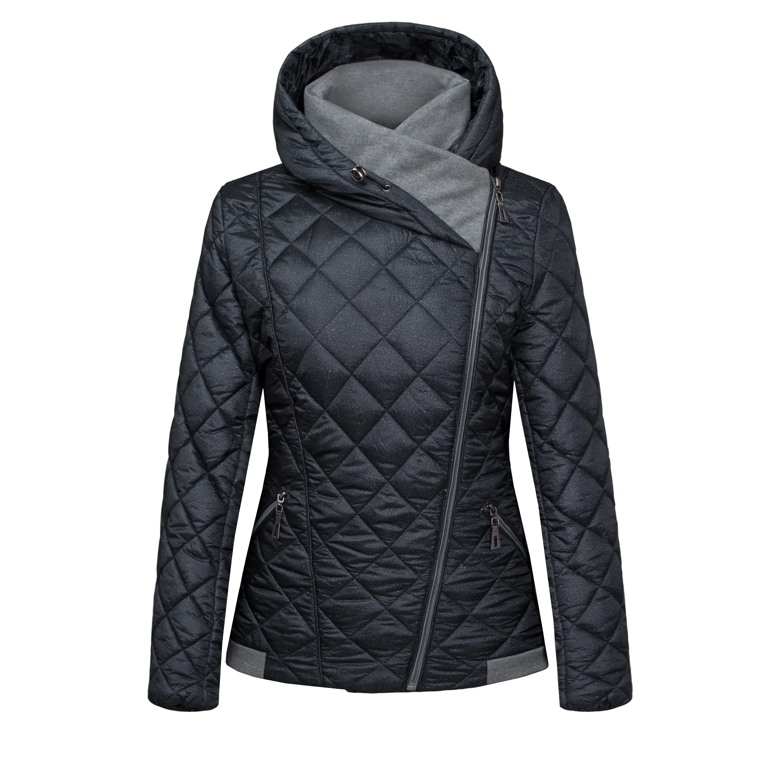 Di modo Cappuccio Del Collare Del Cappotto di Inverno Delle Signore Poliestere Breve Parka Caldo Bomber Delle Donne del Rivestimento