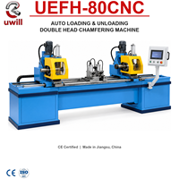 Machine à chanfreiner automatique double tête 80, chargement/déchargement automatique, pour tubes en acier, engrenages et roulements, haute sécurité, 220V/380V, ébavurage et chanfreinage