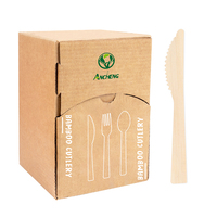 Ustensiles jetables modernes biodégradables écologiques en bambou avec fourchettes, cuillères et couteaux