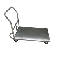 Chariot à plateforme multifonction en acier inoxydable 304, taille personnalisable, chariot à roulettes robuste pour entrepôt, bureau, transport de marchandises