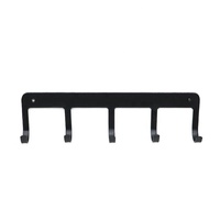 Porte-clés mural multifonctionnel en métal noir avec crochets, organisateur personnalisé avec logo pour la maison, double rectangle, modèle 1