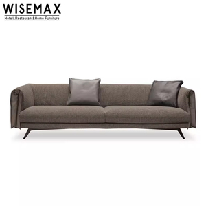 WISEMAX FURNITURE Glamorous Vintage Style Traditional Cotton Linen Elegant Home Stainless Steel Legs <strong>Sponge</strong> <strong>Sofa</strong> <strong>for</strong> Hotel Lobby - Product Image 5