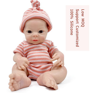 Muñeco Bebé <span class=keywords><strong>Reborn</strong></span> de Silicona Sólida de Cuerpo Completo de 33 cm, <span class=keywords><strong>Realista</strong></span>, <span class=keywords><strong>Muy</strong></span> Suave, con Tacto Real, Color de Piel, Muñeco de Moda, Juguete Artístico - Product Image 5