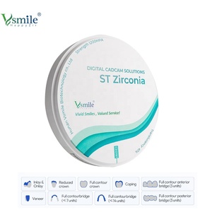 Vsmile HappyZir ST ML 10mm multilapis, blok cakram zirkonia gigi kosong bersertifikasi CE 5 tahun - Product Image 5