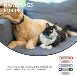 Etiqueta de identificación silenciosa de silicona personalizada de fabricante para <span class=keywords><strong>Collar</strong></span> de gato mensaje grabado antipérdida de moda decoración de encaje con patrón de animales