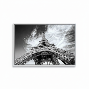 Printed <b>Canvas</b> Wall Art: Eiffel Tower Paris Landscape Decor,WHITE <b>FRAMED</b> <b>CANVAS</b> - Product Image 2
