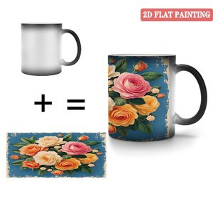 Frosted Black <b>Ceramic</b> <b>Mug</b> 11oz Heat Changing Magic Cup Portable Business Trip Drinking Cup - Product Image 4