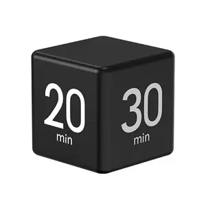 Custom cube rotating Timer workout productivity pomodoro timer digital flip kitchen countdown timer for children