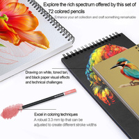 72 couleurs Crayons de couleur à base d'huile Fournitures d'art professionnel Crayons de couleur pour artistes adultes débutants et adolescents