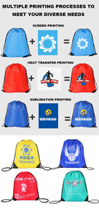 210D polyester khô phòng tập thể dục Dây Kéo Túi thời trang phong cách Kid thể thao ba lô trong trắng xanh màu hồng-bền Nylon mở đóng cửa không thấm nước - Product Image 6