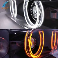 Feux avant LED Angel Eyes en cristal semi-circulaire bicolore 131 mm * 4, DRL lumineux pour BMW E36 E46, nouveaux accessoires d'éclairage automobile