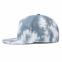 Casquette de baseball unisexe personnalisée en sergé tie-dye à 7 panneaux et visière plate, style formel, vintage, sportif, pour le quotidien, décontracté, extérieur, mode et streetwear