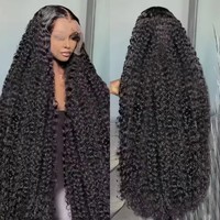 Perruque Lace Frontale en Cheveux Humains Bouclés Ondulés Profonds HD 13x6 Transparente, Densité 200, 30-34 Pouces, Perruques Lace Front en Cheveux Humains 13x4
