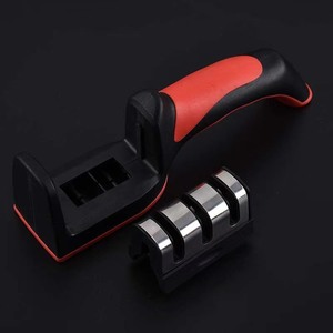 <b>Knife</b> <b>Sharpener</b> Household Manual Multi Grit Stainless Steel Handheld Three Section Sharpening Tool For Kitchen Use - Product Image 1