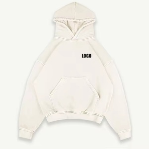 OEM özel damla omuz % 100% pamuk kalın 500 Gsm ağır boy kırpılmış Boxy Fit Hoodie erkekler için - Product Image 3