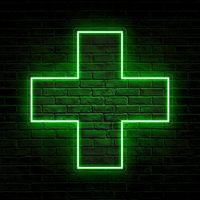 Enseigne néon LED ultra-lumineuse à suspendre pour pharmacie ou dispensaire, avec inscription 'OPEN' pour les entreprises
