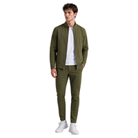 Ensemble de survêtement de luxe pour homme en polyamide et élasthanne, col montant, coupe ajustée, respirant, style décontracté chic, personnalisable avec logo OEM, vente en gros