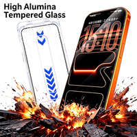 Kit d'installation facile anti-poussière de luxe pour protection d'écran en verre trempé pour iPhone 13 14 15 16 17 Pro Max