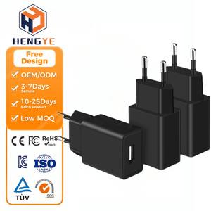 Chargeur de téléphone portable 5V 2A, chargeur USB 10W, prise EU/US, certifié CE FCC, résistant au feu, pour smartphones et appareils USB - Product Image 1