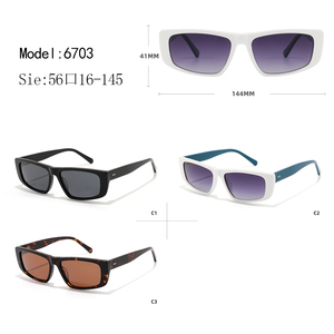 White Rectangle <b>Sunglasses</b> Full Rim Solid Frame Anti-Uv Protection Unisex Adults Lightweight Modern Style - Product Image 3