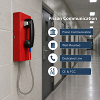 Combiné téléphonique métallique anti-vandalisme avec cordon blindé pour couloir de prison, approvisionnement en gros, CE FCC, téléphone d'urgence sans clavier