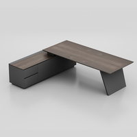 Bureau de direction moderne en bois avec table d'appoint