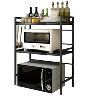 Étagère d'angle extensible en acier au carbone support de cuisine en métal avec étagères à épices et organisateur de support de four à micro-ondes pour armoire de cuisine