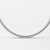 Collar de Plata de Ley 925 Chapado en Oro de 18K y Oro Blanco, de Doble Cara, Hecho a Mano en Italia