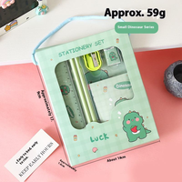 Kit de papeterie imprimé petit canard avec cordelette, comprenant crayon, règle, taille-crayon, gomme et cahier, idéal pour l'étude des enfants et comme cadeau