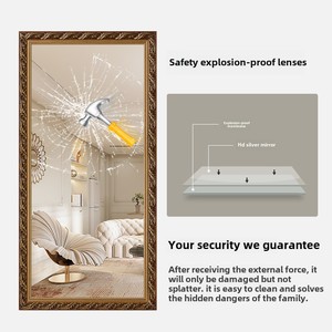 European Retro Full-Length <strong>Dressing</strong> <strong>Mirror</strong> Solid Wood Wall-Mounted Fitting Modern Decorative Floor <strong>Mirror</strong> for Clothing Store - Product Image 3