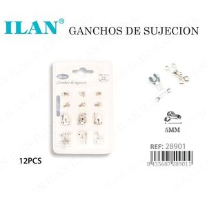 Ganci per abiti Ilan da 5 mm, 12 pezzi, in metallo, per fissaggio di indumenti - Product Image 3