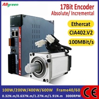 Moteur servo AC monophasé étanche Ethercat 3000 tr/min 1,1/1,6/2,5/3,3 A avec driver 0,32/0,637/1,27/1,91 N.m 100W200W400W600W