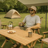 Table de repas pliable moderne en acier inoxydable, durable et portable, avec poignée, pour la cuisine et l'entrepôt