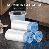 Sacs poubelles jetables en gros sur rouleau avec cordon de serrage, conception à point de rupture, sacs à déchets en plastique