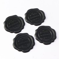 Autocollants en cire à cacheter autocollants de 35 mm de couleur noire avec logo personnalisé